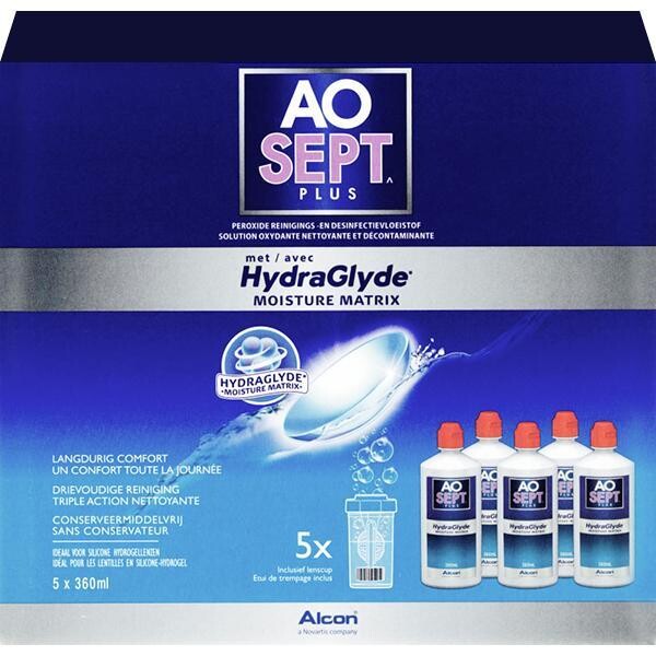 Aosept Plus HydraGlyde 6 months pack (5x360ml)