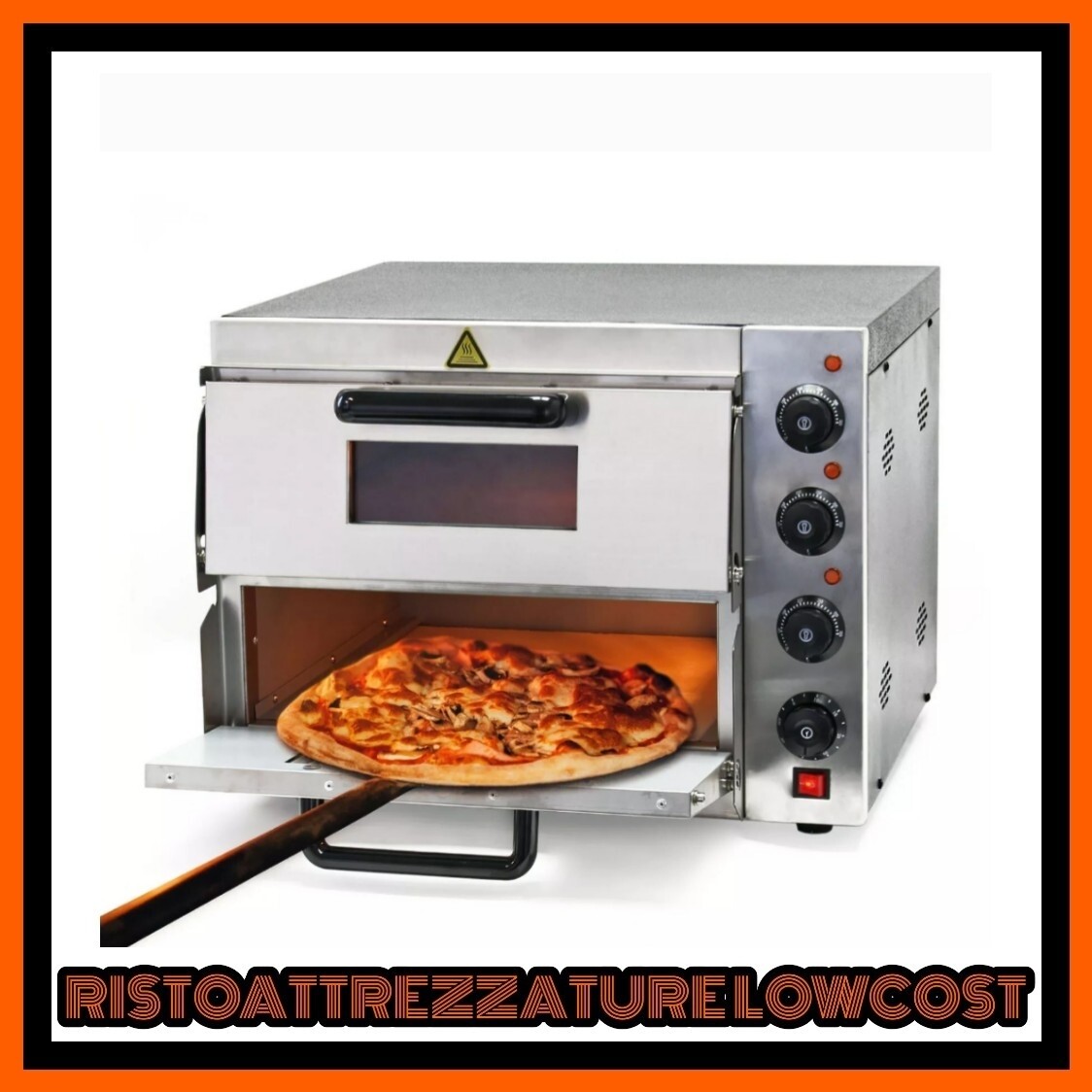 Fornetto elettrico professionale per pizza con pietra Refrattaria a 2  camere inox 230v