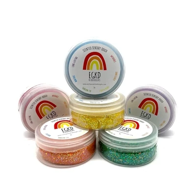 Rainbow 6 Pack Scented Play Dough (with glitter)