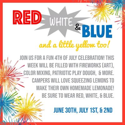 Week #5/Red,White, &amp; Blue Preschool Camp