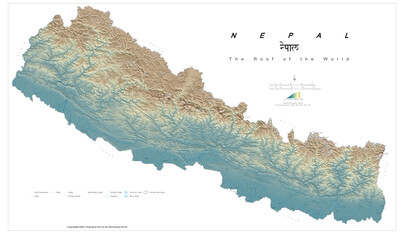 Nepal Topographic Map (1:700,000)