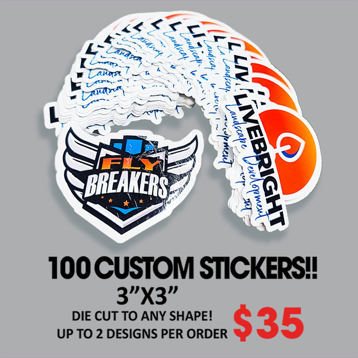 100 CUSTOM STICKERS 3X3