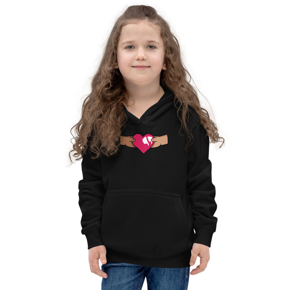 Care along the way Kids Hoodie, Color: Jet Black, Size: XS
