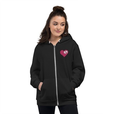 Care along the way embroidered Hoodie sweater, Color: Black, Size: XS