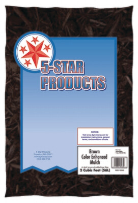 Five Star Brown Colored Mulch 2 Cu Ft Bags Five Star Brown Colored Mulch 2 Cu Ft Bags