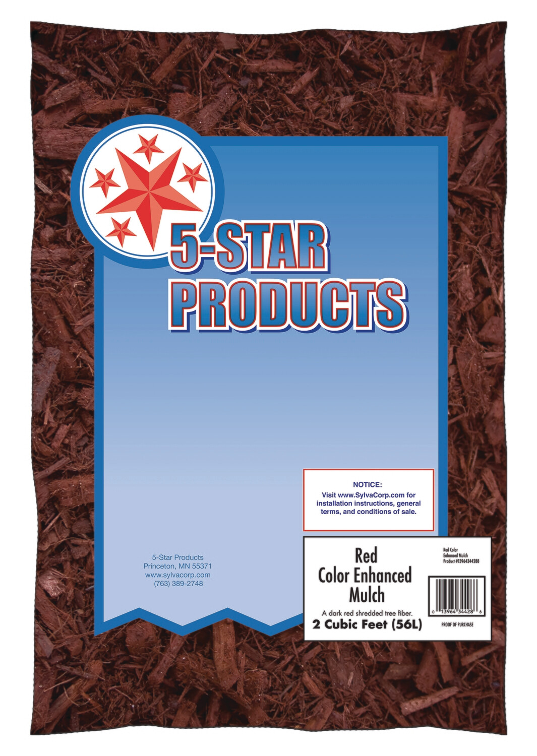 Red Colored Mulch, 2 Cu Ft Bags