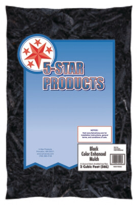 Five Star Black Colored Mulch 2 Cu Ft Bags Five Star Black Colored Mulch 2 Cu Ft Bags
