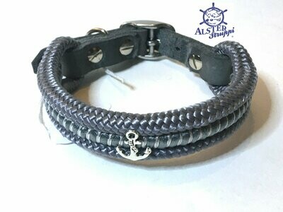 Hundehalsband, verstellbar, viele Farben, mit Schnalle und Leder