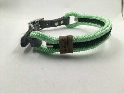 Hundehalsband mint dunkelgrün mit Schnalle ab 17 cm Halsumfang
