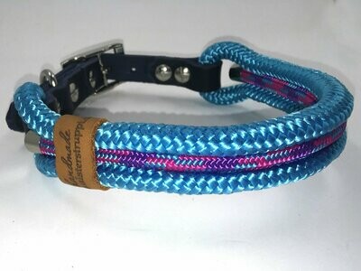 Hundehalsband türkis pink lila mit Schnalle ab 25 cm Halsumfang