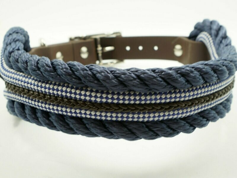 Hundehalsband "Hamburg" blau maritim nordisch, breit
