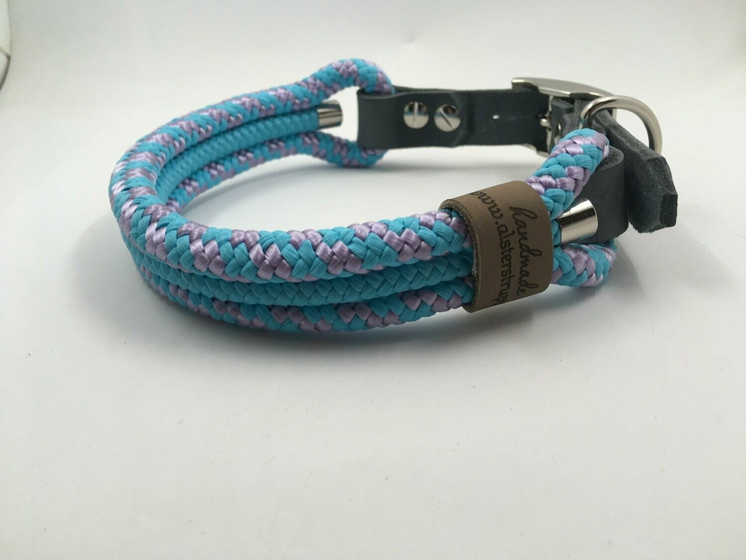 Hundehalsband flieder türkis  mit Schnalle ab 25 cm Halsumfang