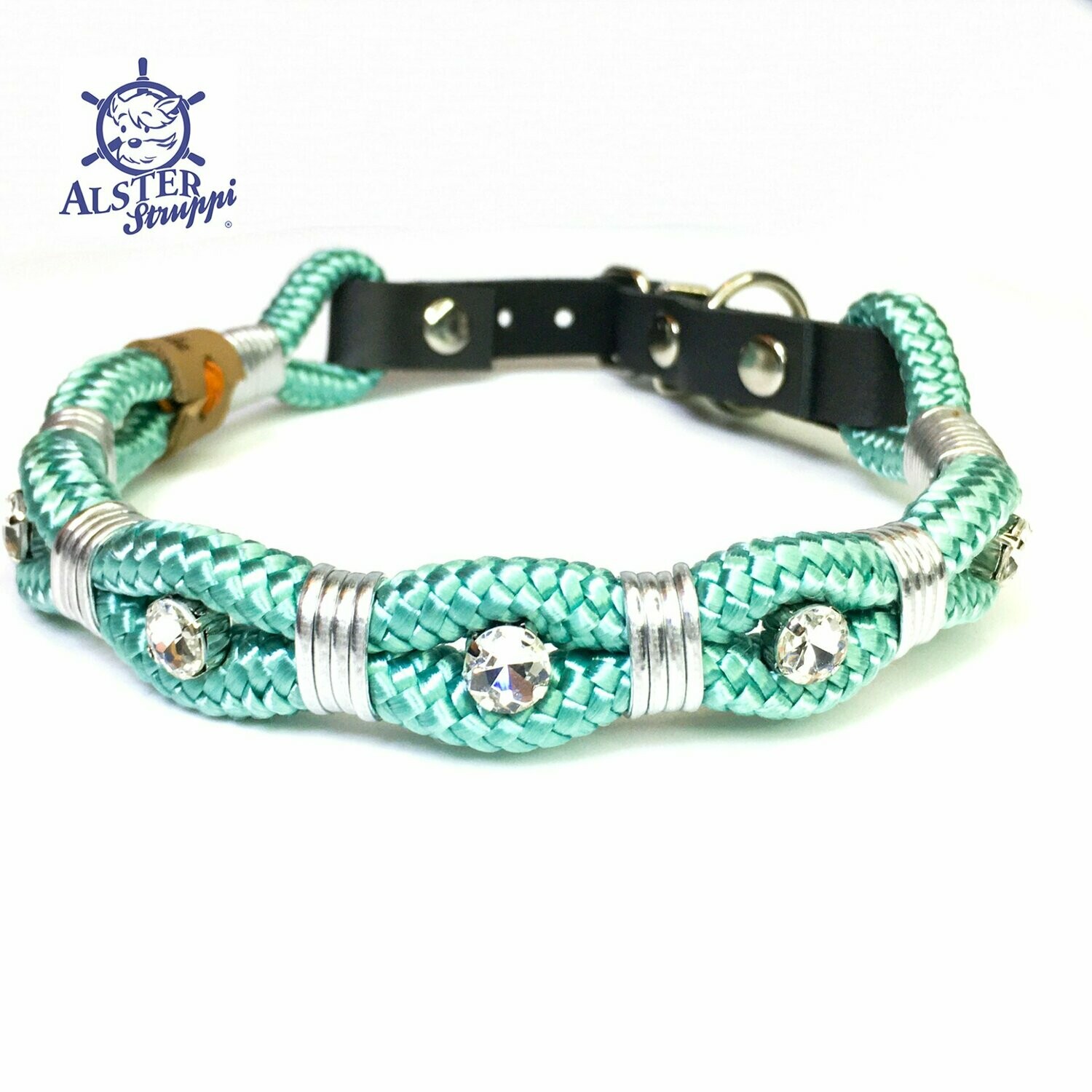 Halsband mint silber sehr edel mit Strasssteinen