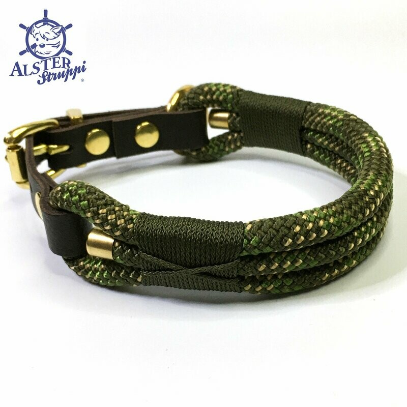 Halsband für Kerstin, oliv, grün, beige, Wunschlänge