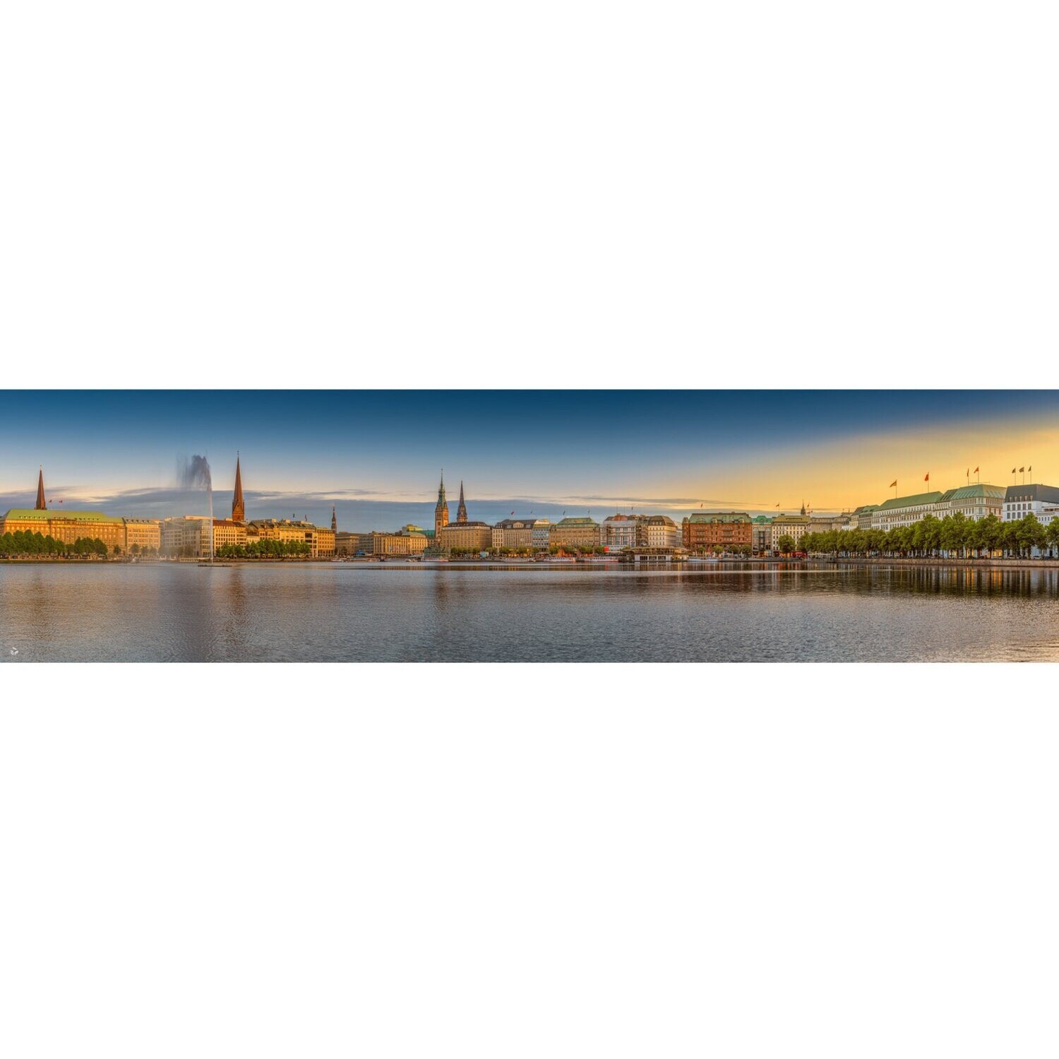 Hamburg Foto Datei - Binnenalster einzigartiges Panorama, Abmessung nach Wunsch, max. Höhe 169,91cm x Breite 658,57cm, zum Selbstdruck, Lieferung per filesharing