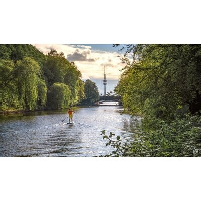 Hamburg Foto Datei - Wassersport auf der Alster, Höhe 100 cm - zum Selbstdruck