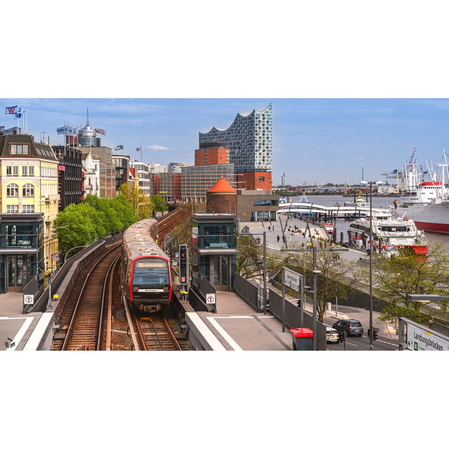 Hamburg Foto Datei - Hamburgs schönste U-Bahnstrecke, Abmessung nach Wunsch, max. Höhe 119,1 cm x Breite 211,67 - zum Selbstdruck, Lieferung per filesharing