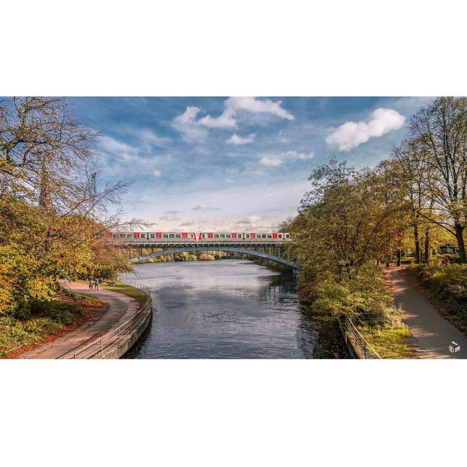 Hamburg Foto Datei - Kuhmühlenteich, Höhe 100 cm - zum Selbstdruck