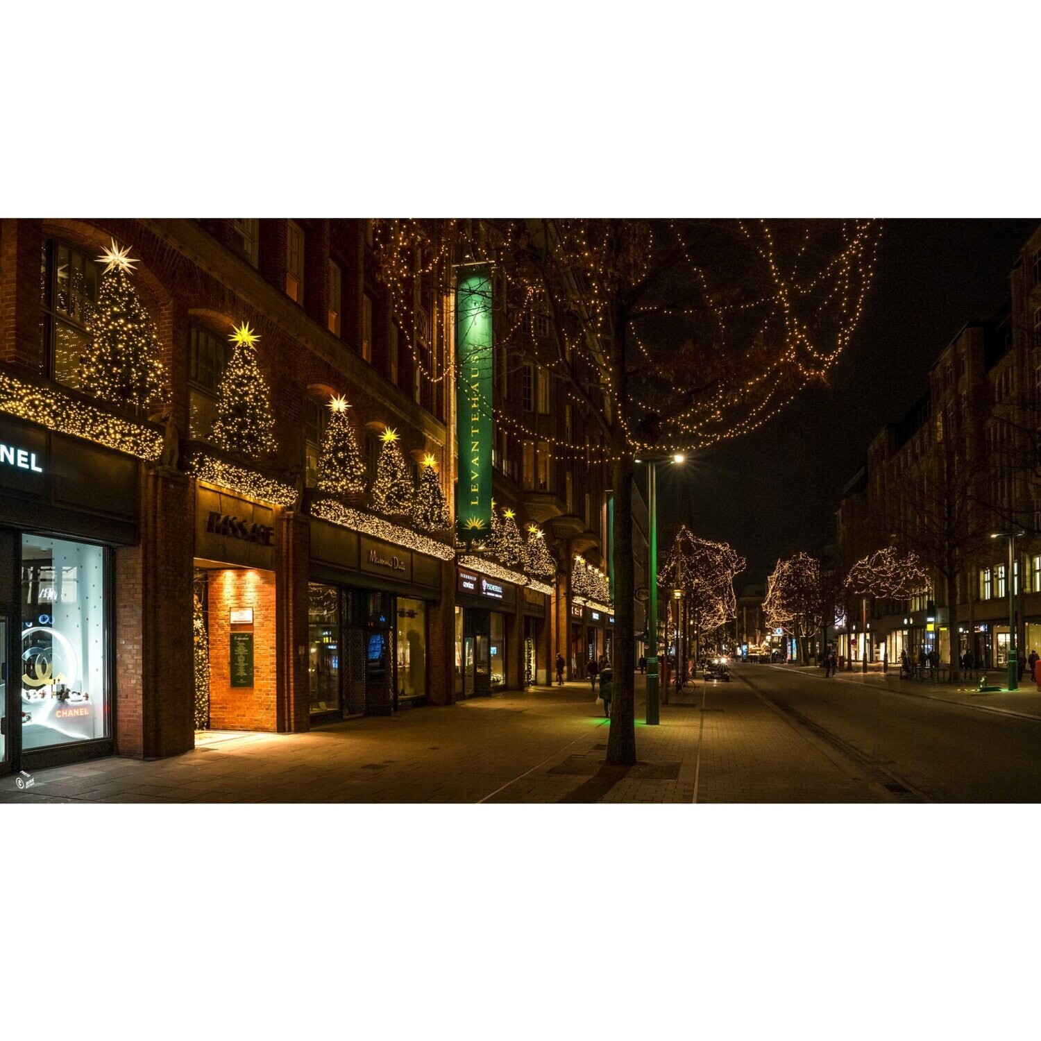 Hamburg Foto Datei - Mönckebergstraße in der Weihnachtszeit, Höhe 100 cm - zum Selbstdruck