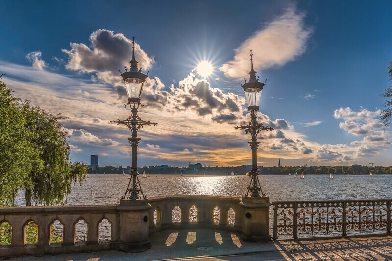 Foto Datei Wunschgröße - Schwanenwik Brücke, Alster