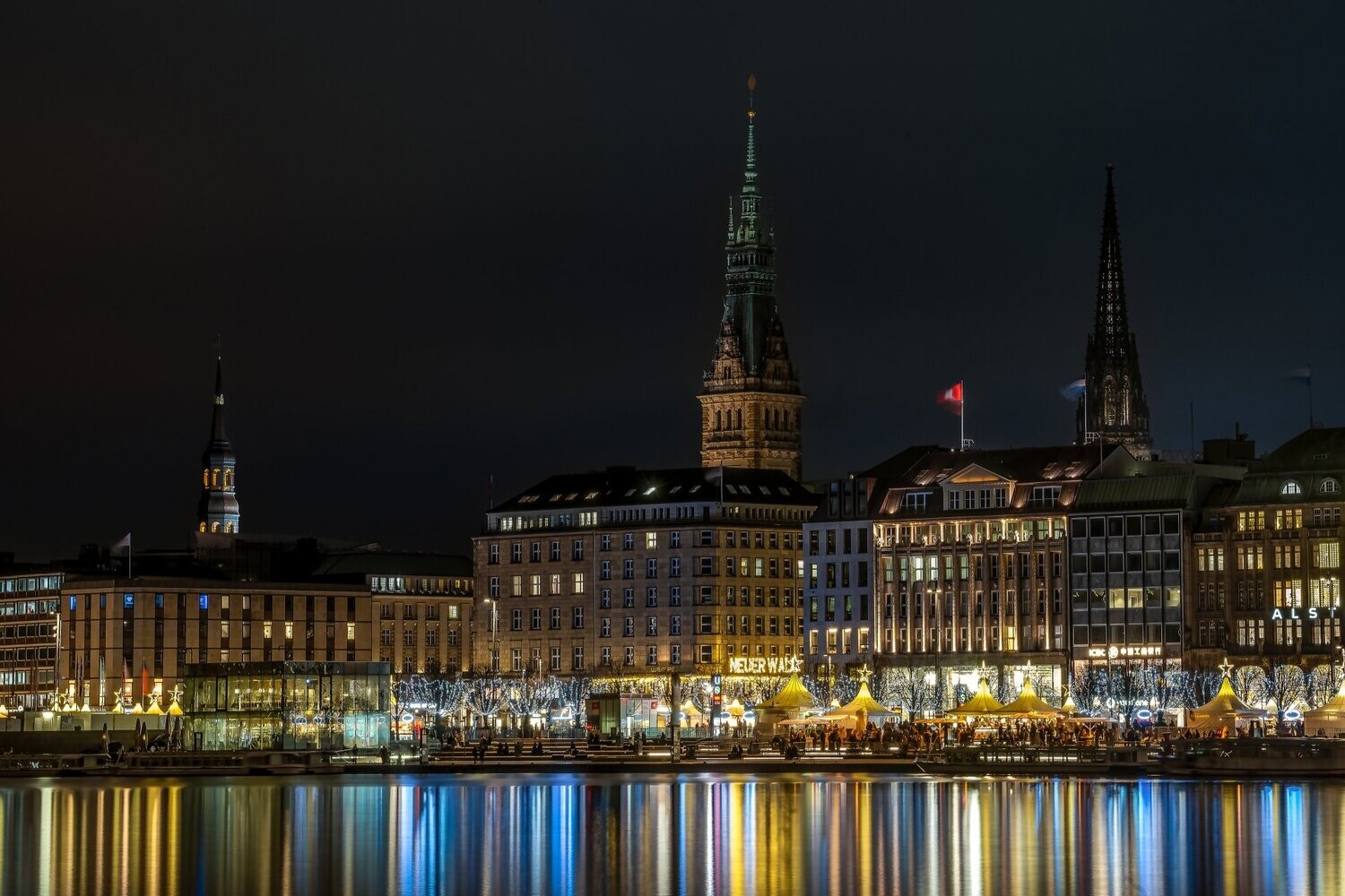 Foto Datei Wunschgröße - Hamburger Jungfernstieg in Weihnachtsstimmung