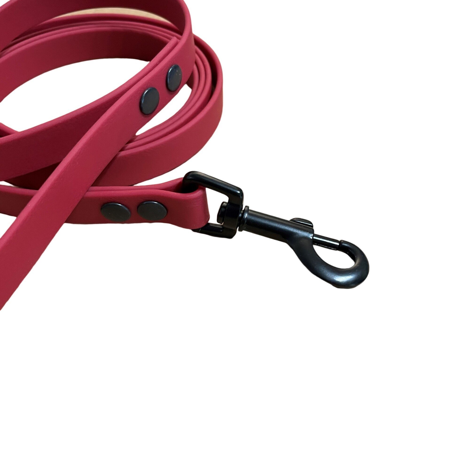 Tolle Führleine aus Coated Webbing, 16 mm Breite, weinrot, schwarz, sehr leicht und abwaschbar, Länge nach Wunsch