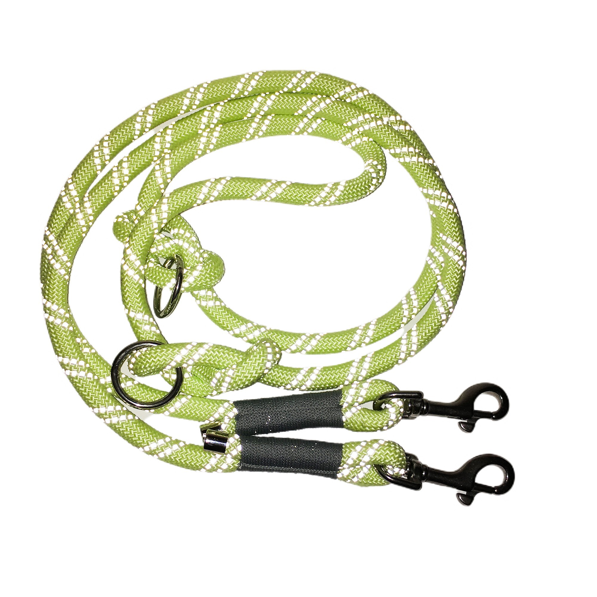 Reflektierend Hundeleine, glow in the dark, verstellbar, Tauleine, gelb, grau, für mittelgroße und große Hunde