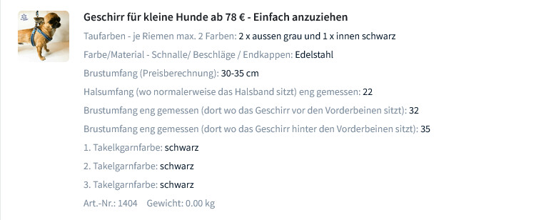 Für Andrea - Leine und Geschirr