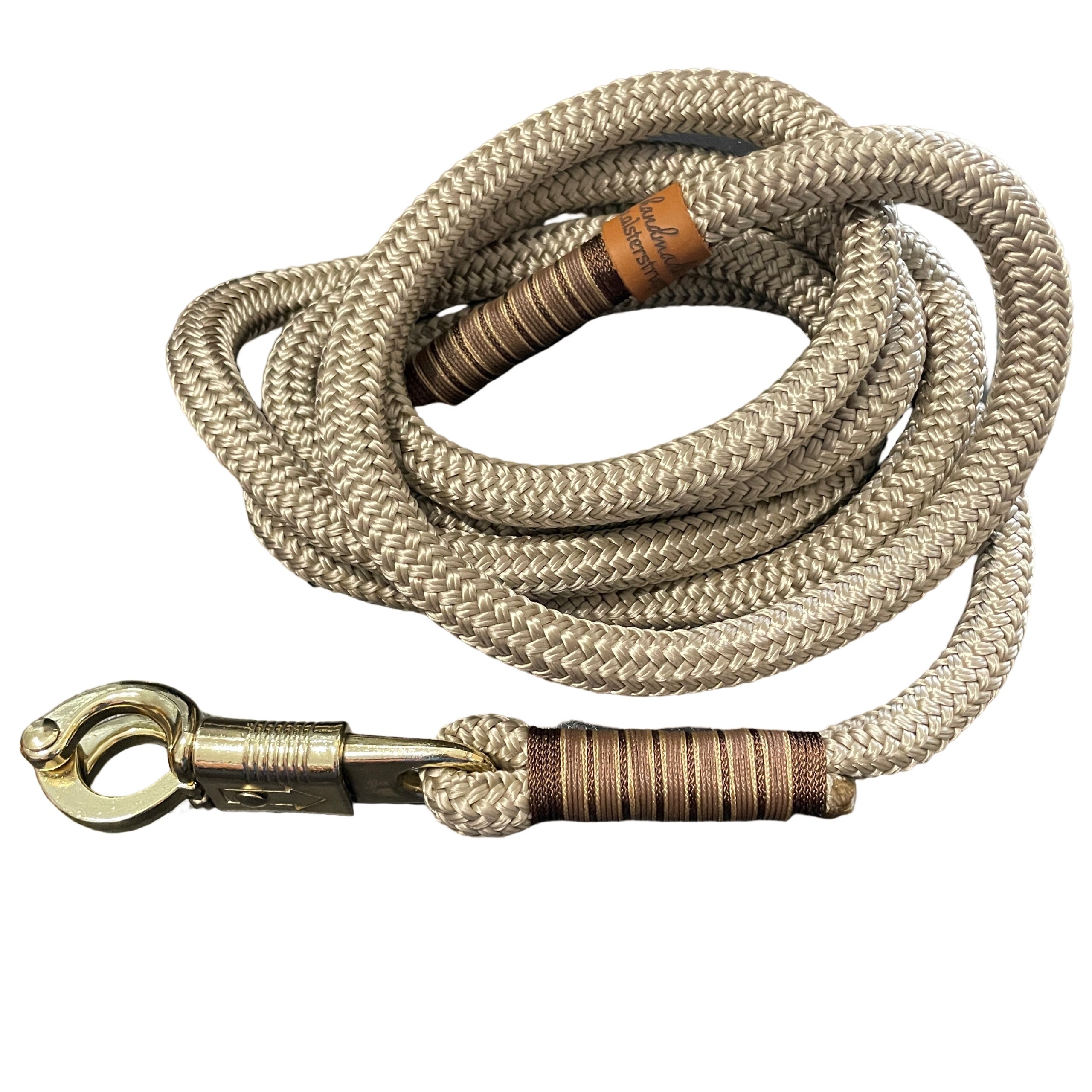 Führstrick 14 mm, Anbindeseil, Anbindestrick für Pferde, goldbeige, braun, hellbraun oder Farbe nach Wunsch