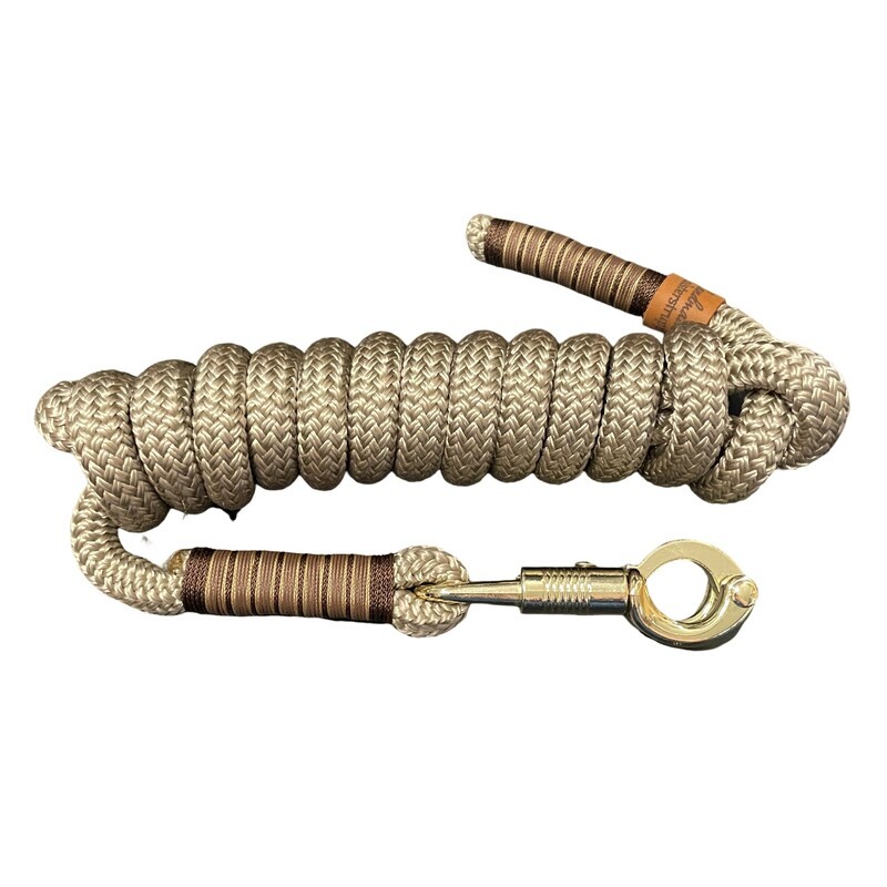 Führstrick 14 mm, Anbindeseil, Anbindestrick für Pferde, goldbeige, braun, hellbraun oder Farbe nach Wunsch