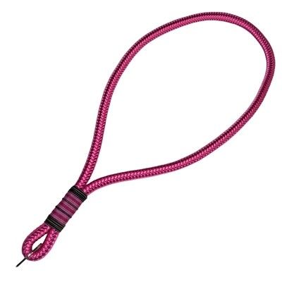 Schlüsselanhänger, lang, pink, dunkelpink, aus Tau mit Leder