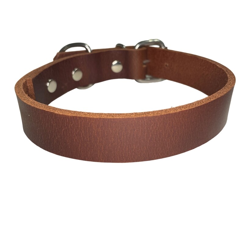 Braunes Lederhalsband aus mittelfestem Leder, nordisch und schlicht