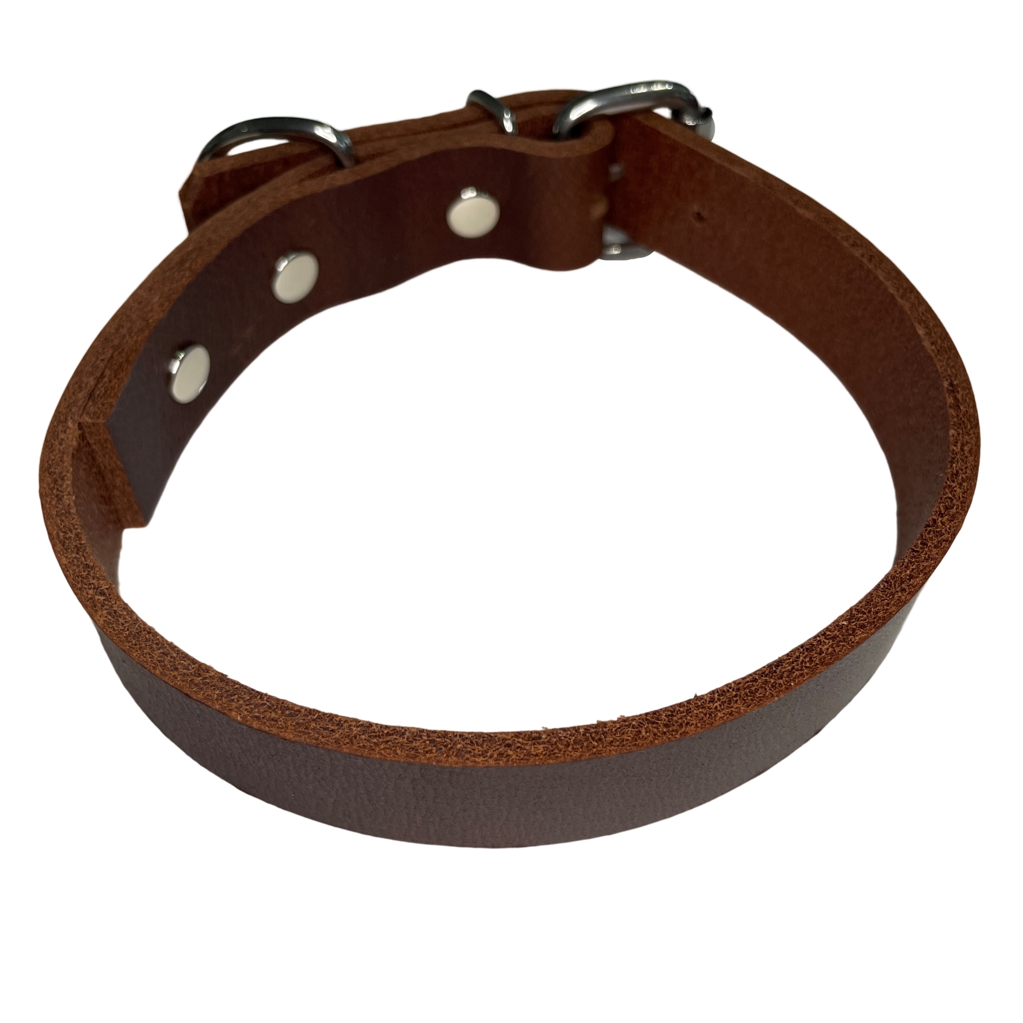 Braunes Lederhalsband aus mittelfestem Leder, nordisch und schlicht