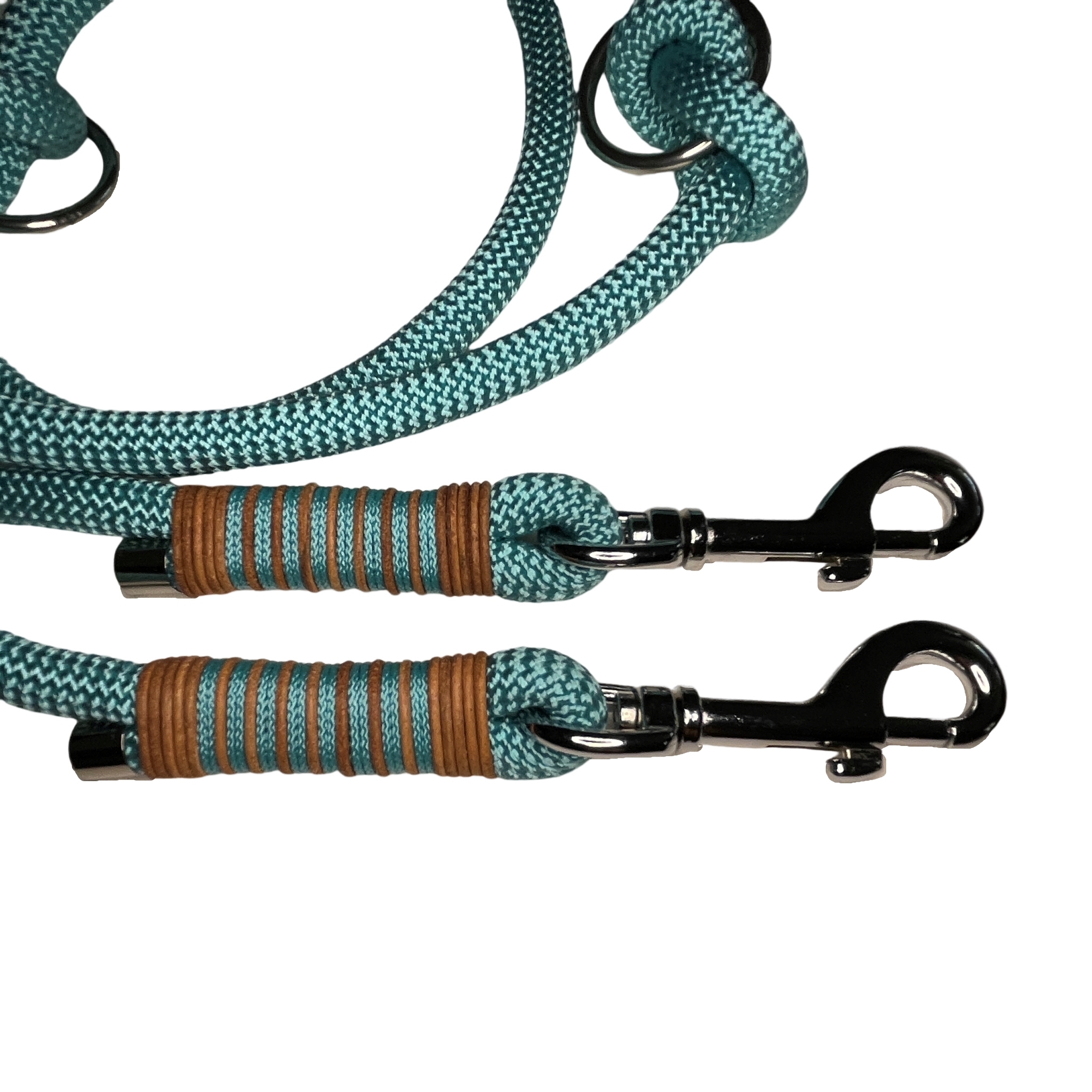 Hundeleine, verstellbar, aus Tau, türkis