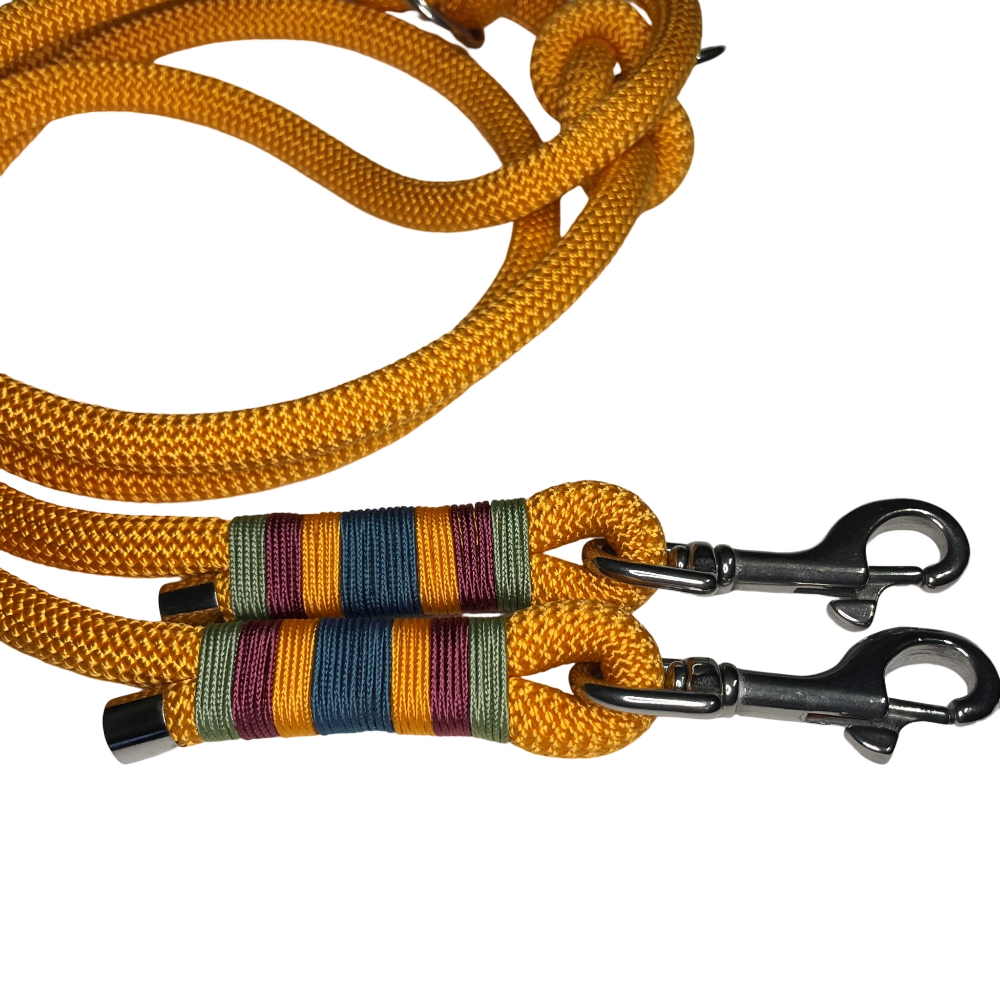 Hundeleine, verstellbar, aus Tau, honiggelb, warmes gelb