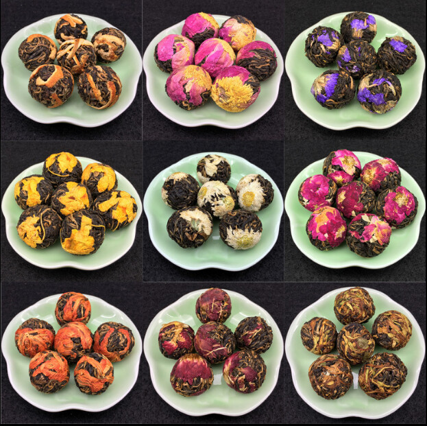 Fleurs de thé Puerh ( assortiment de 8 pièces )