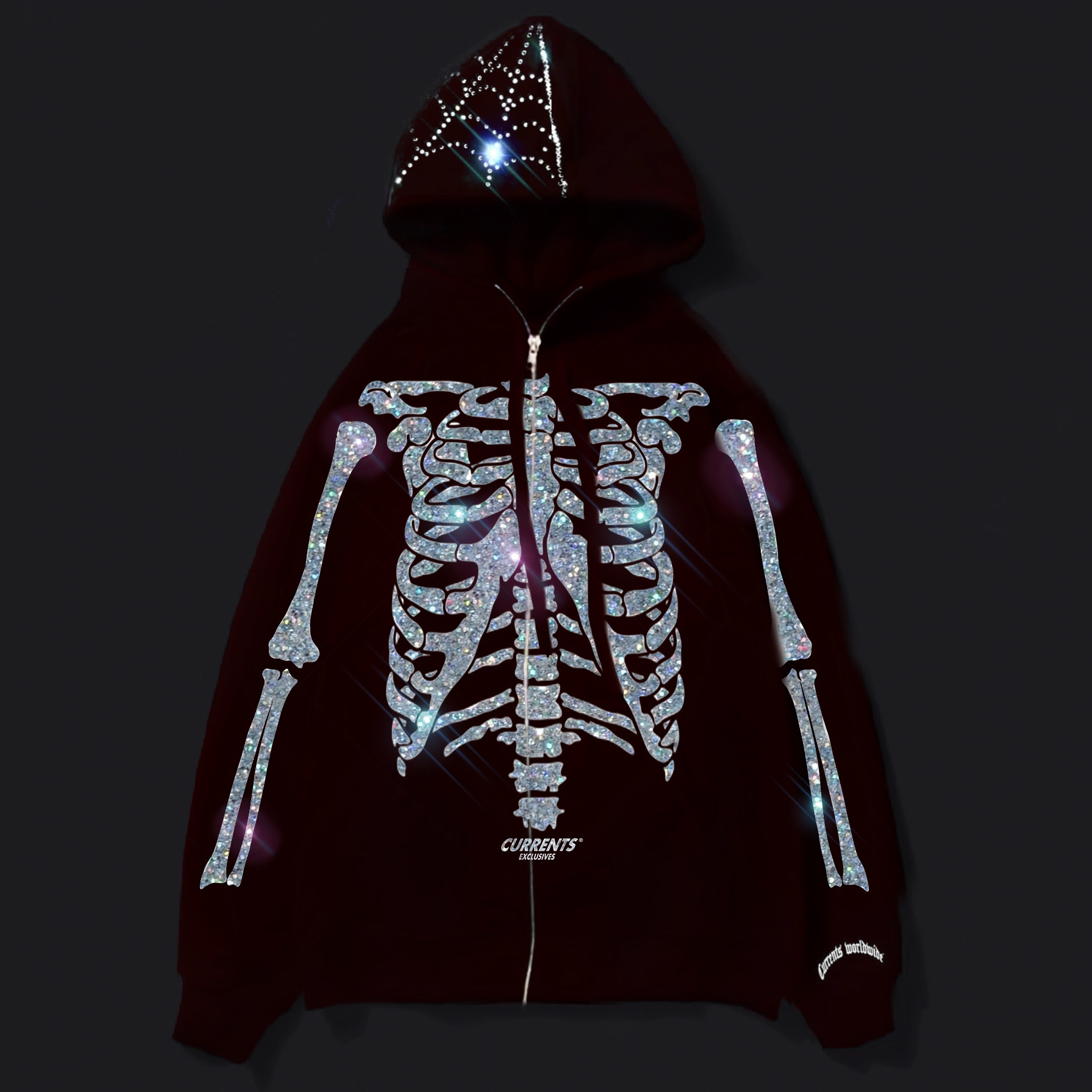 red skeleton sweater