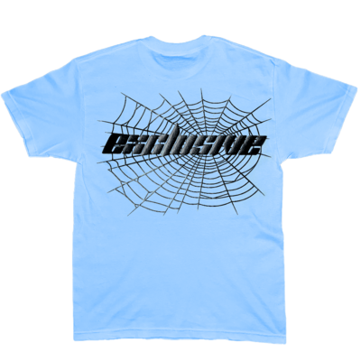 Currents Exclusive Black Spiderweb Baby Blue Tee (FRONT & BACK) ☁️