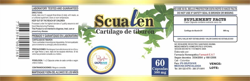 SCUALEN (CARTILAGO DE TIBURON)