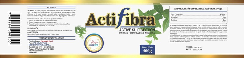 ACTIFIBRA - FIBRA SOLUBLE E INSOLUBLE