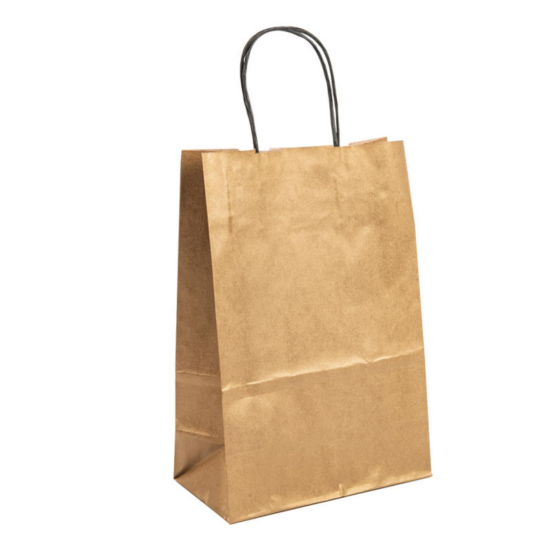 Sacola Dourada Kraft 26x14x32cm