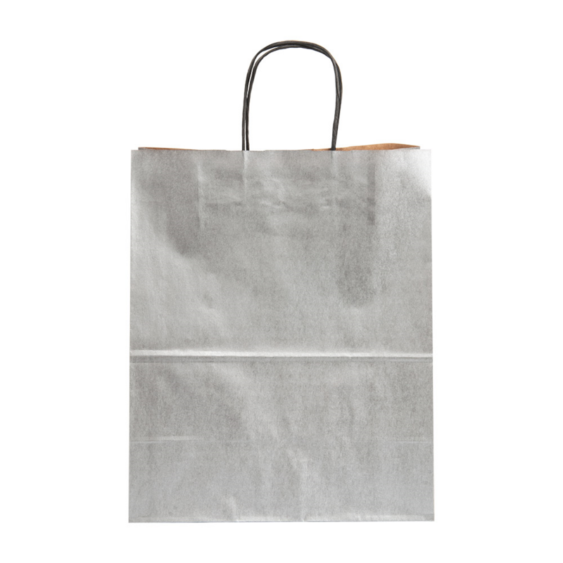 Sacola Prateada Kraft 20x10x29cm
