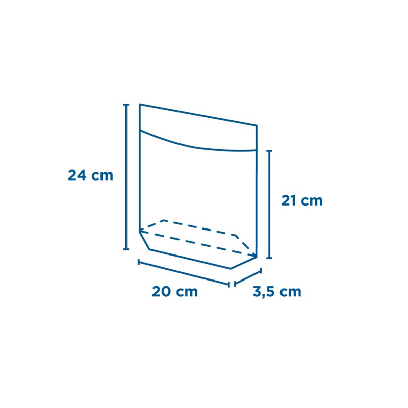 Saco TURTLE 50g 20x24/21x3,5cm (Pack 100 unidades)