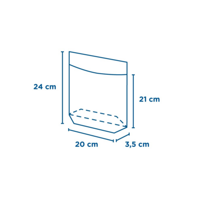 Saco TURTLE 50g 20x24/21x3,5cm (Pack 100 unidades)