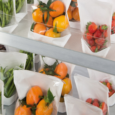 Bolsa com base e janela 20x24/21x3,5cm (Pack 100 unidades)