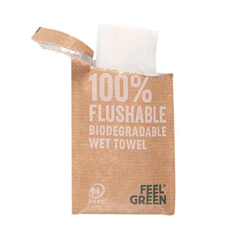 Toalhitas flushable FEELGREEN 6,8x10cm (Pack 25 unidades)