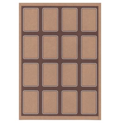 Folha A4 de 16 etiquetas rectangulares 4,5x6,5cm