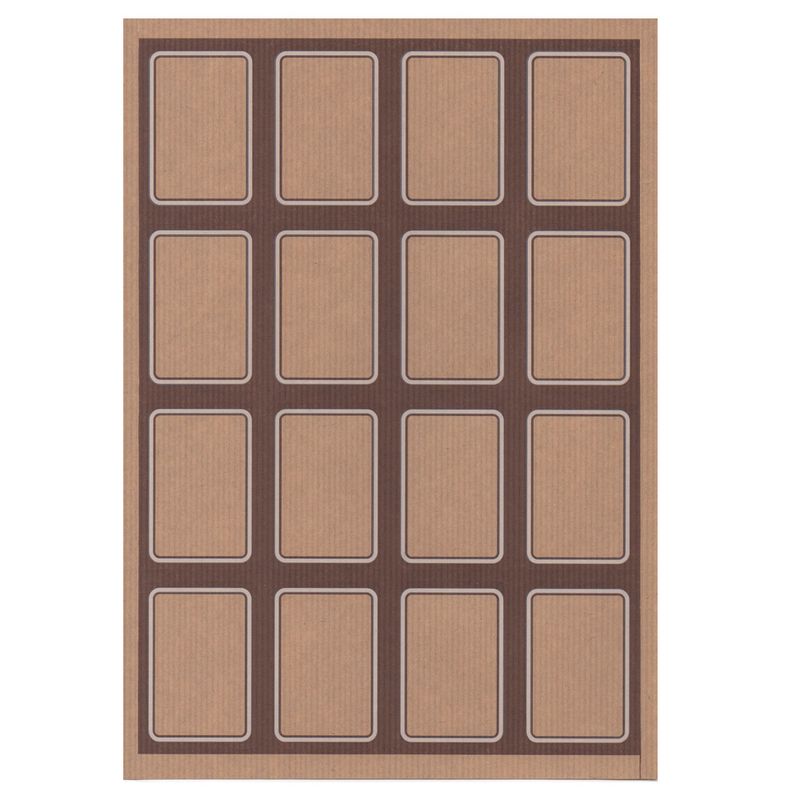 Folha A4 de 16 etiquetas rectangulares 4,5x6,5cm