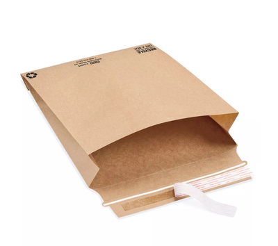 Bolsa de papel e-commerce aba adesiva com cola Hotmelt 380x480+080