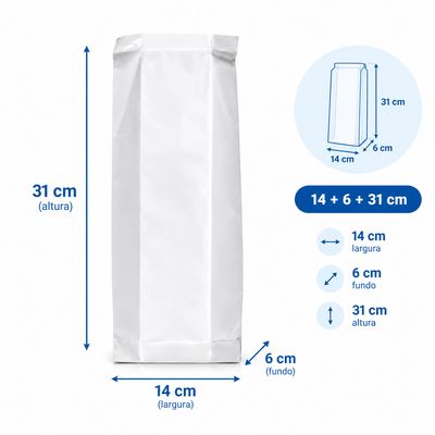 Saqueta BR com janela 14+6+31cm (Pack 10 unidades)